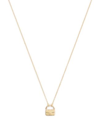 Gold Signature Handbag Pendant Necklace