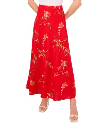 CeCe - Women's Seamed Midi Skirt with Elastic Waist