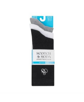Men's 3-Pack Ribbed Cushion Crew Socks