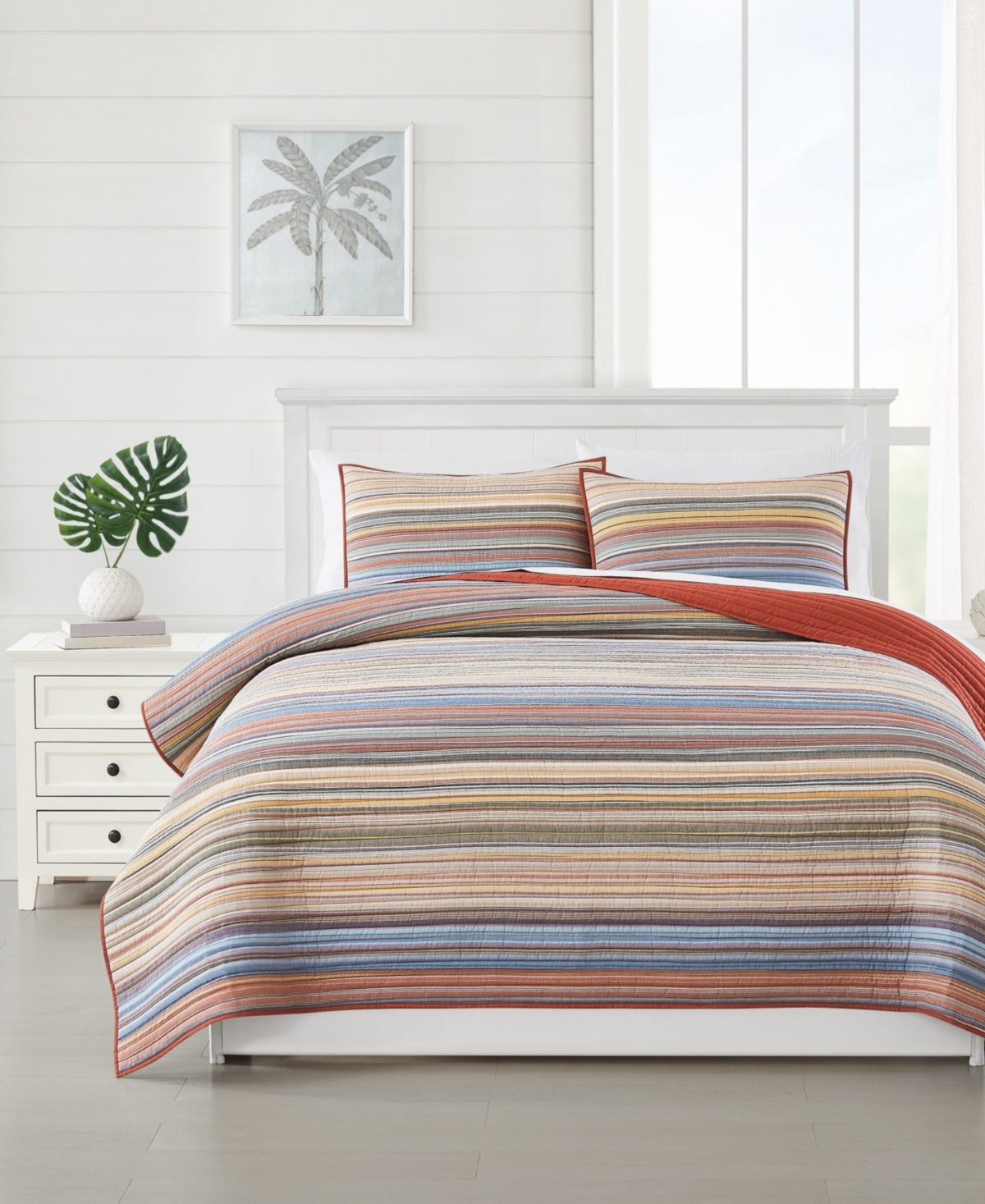 Oceanfront Resort Naples Yarn Dye Stripe 3-pc. Quilt Set, King In Multi