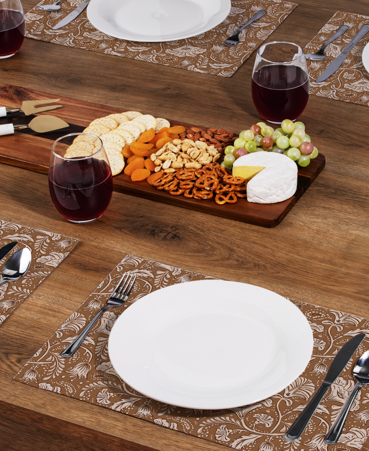 Counterart Mocha Farida Premier Fabric Placemats, Set Of 4