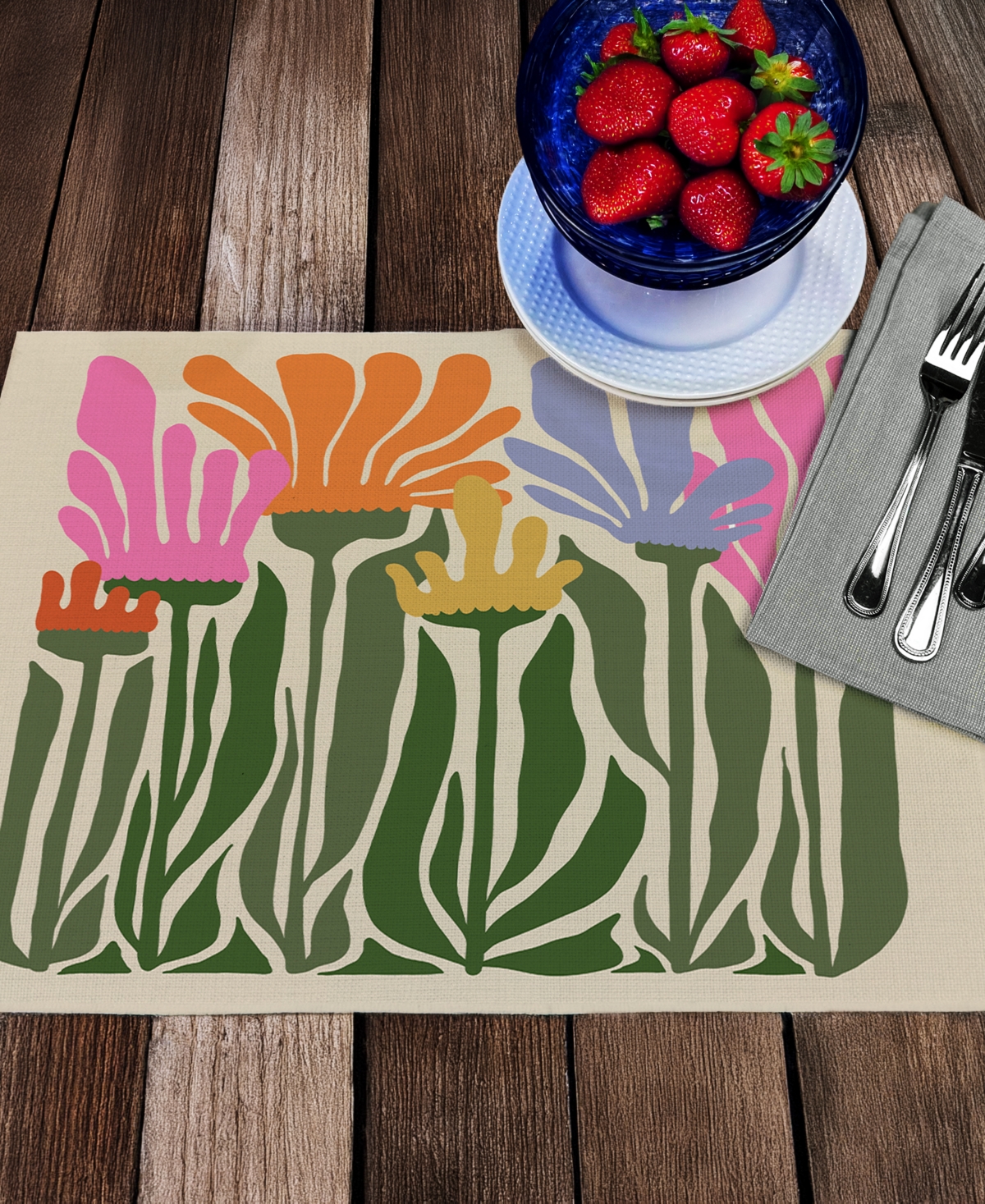 Counterart Matisse Garden Premier Fabric Placemats, Set Of 4