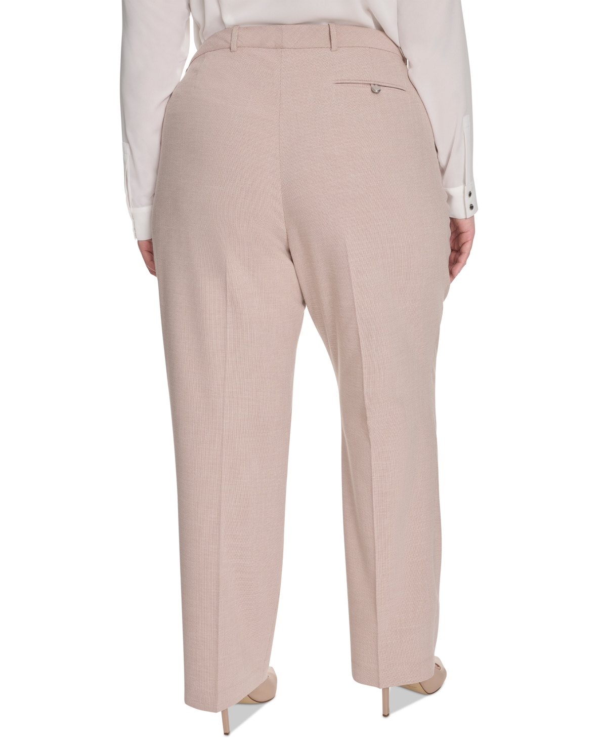 Calvin Klein Plus Size High-rise Wide-leg Pants In Pink