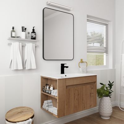 Streamdale 30 Inch Bathroom Vanity With Ceramic Basin And Adjust Open Shelf