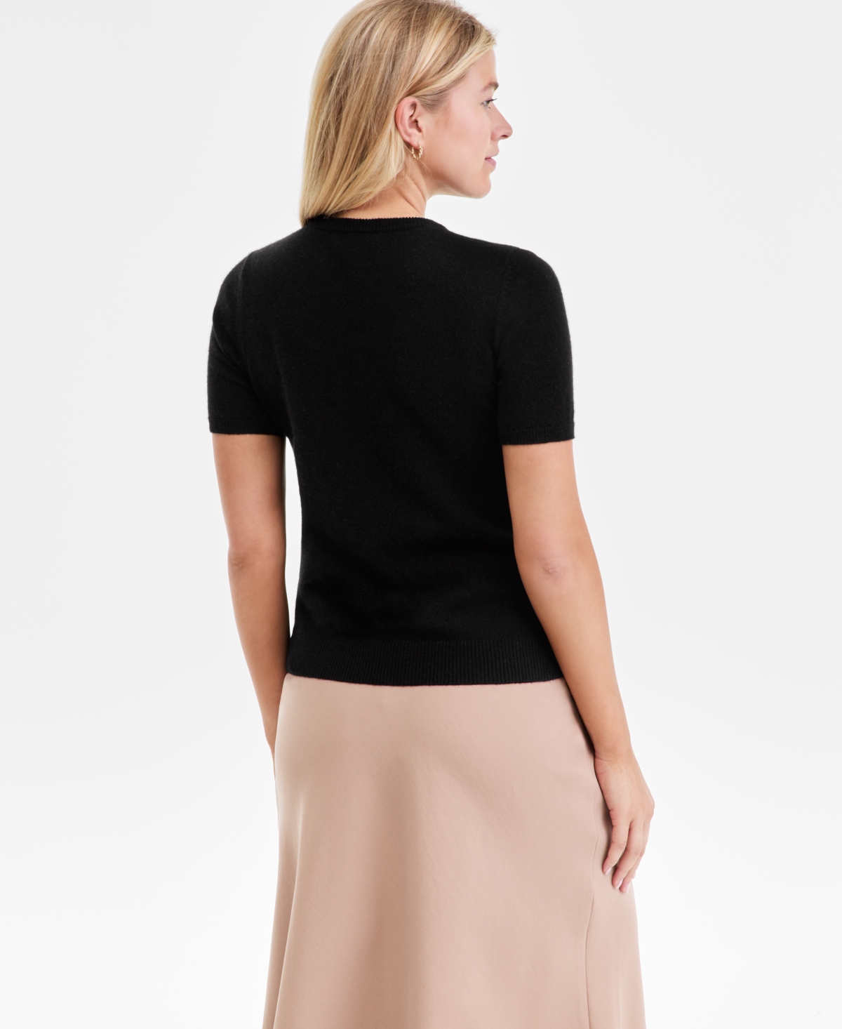 Charter Club Women's 100% Cashmere Crewneck Short-sleeve Sweater, Macy's Exclusive In Multi