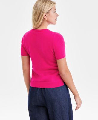 Women's Crewneck Short-Sleeve Sweater, Macy's Exclusive
