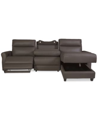 Thandler Zero Gravity Leather Sectional Collection, Created for Macy's