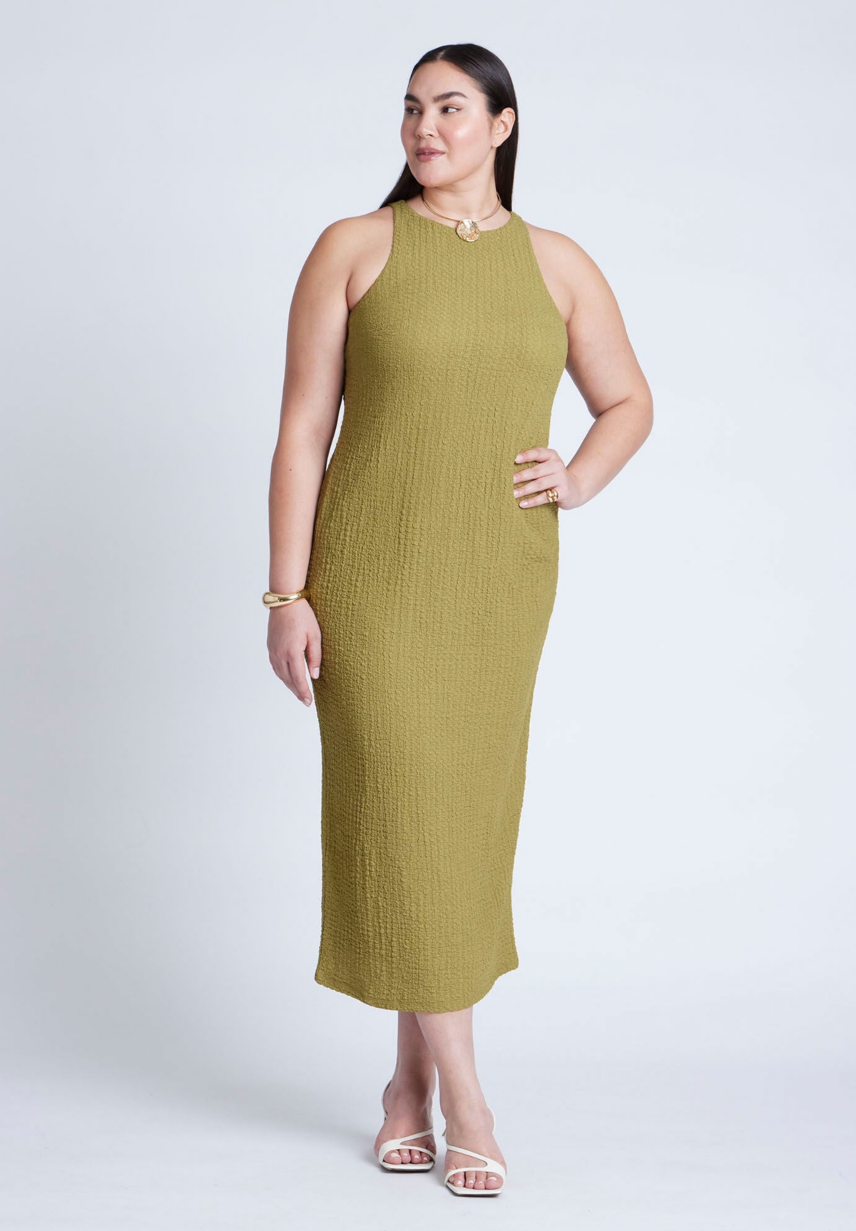 Women's Texture Knit Dress - Green