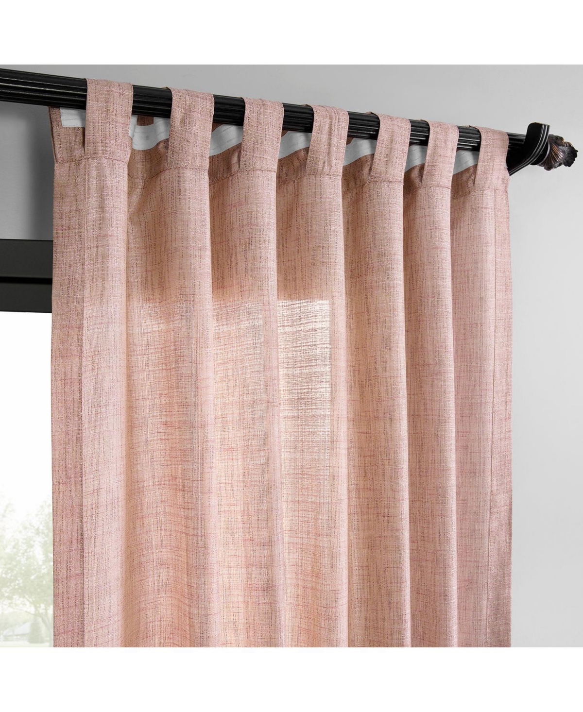Half Price Drapes Pink Raw Weave Linen Curtains (2 Panels) Rod Pocket Window Curtains And Drapes, 50w X 108l