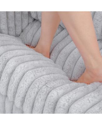 106" Light Gray Sofa with Ottoman Lift - Modern Modular Design