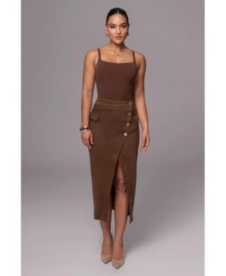 Women's Audrey Suede Midi Skirt
