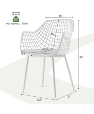 Set of 4 Heavy Duty Modern Dining Chair with Airy Hollow Backrest