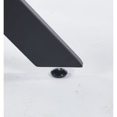 Glass Dining Table with Cross Metal Legs