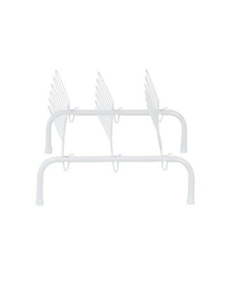 1039 Lightweight 9 Pair Freestanding Wire Shoe Rack Organizer, White