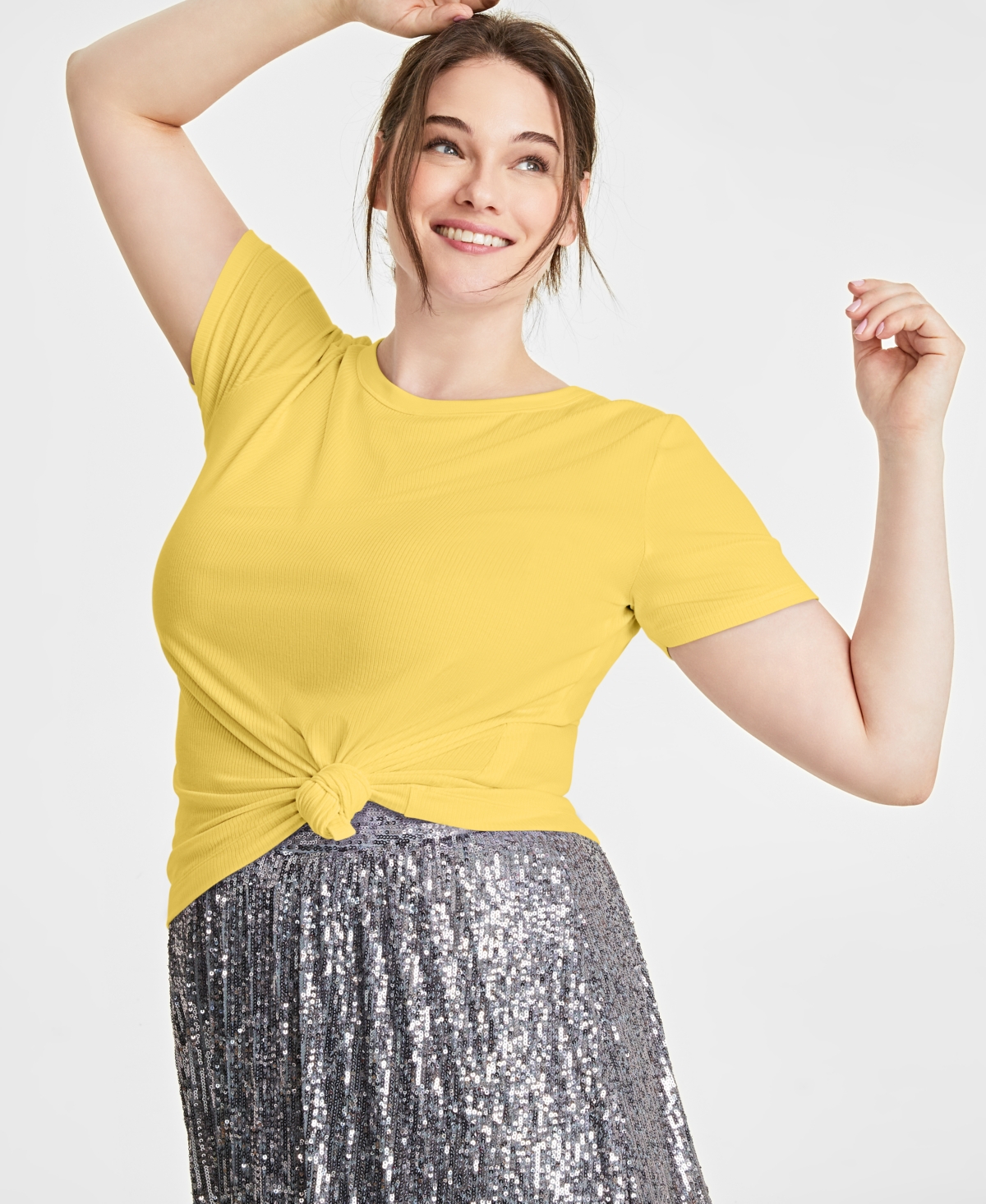 On 34th Women's Ribbed T-shirt, Xxs-4x, Created For Macy's