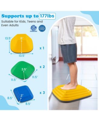 6 Pieces Kids Stepping Stone Square Balance Blocks Indoor Outdoor
