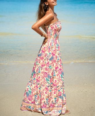 Women's Sweet Lily Floral Maxi Beach Dress