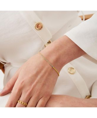 Sterling Silver Enamel Mine Beaded Colourful Rainbow Bracelet