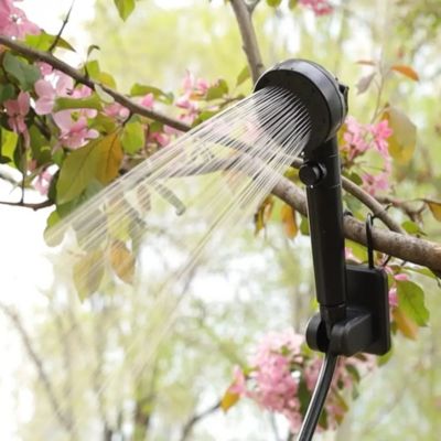 Portable Camping Shower with Rechargeable Battery, Filtered Shower Head, 4 Spray Modes & LED Display – Outdoor Shower for Camping, Hiking, Beach Trips, Festivals, Pet Washing, Travel, and Car Cleaning