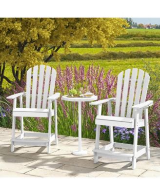 HDPE Patio Chair with Armrest and Footrest for Indoor Outdoor