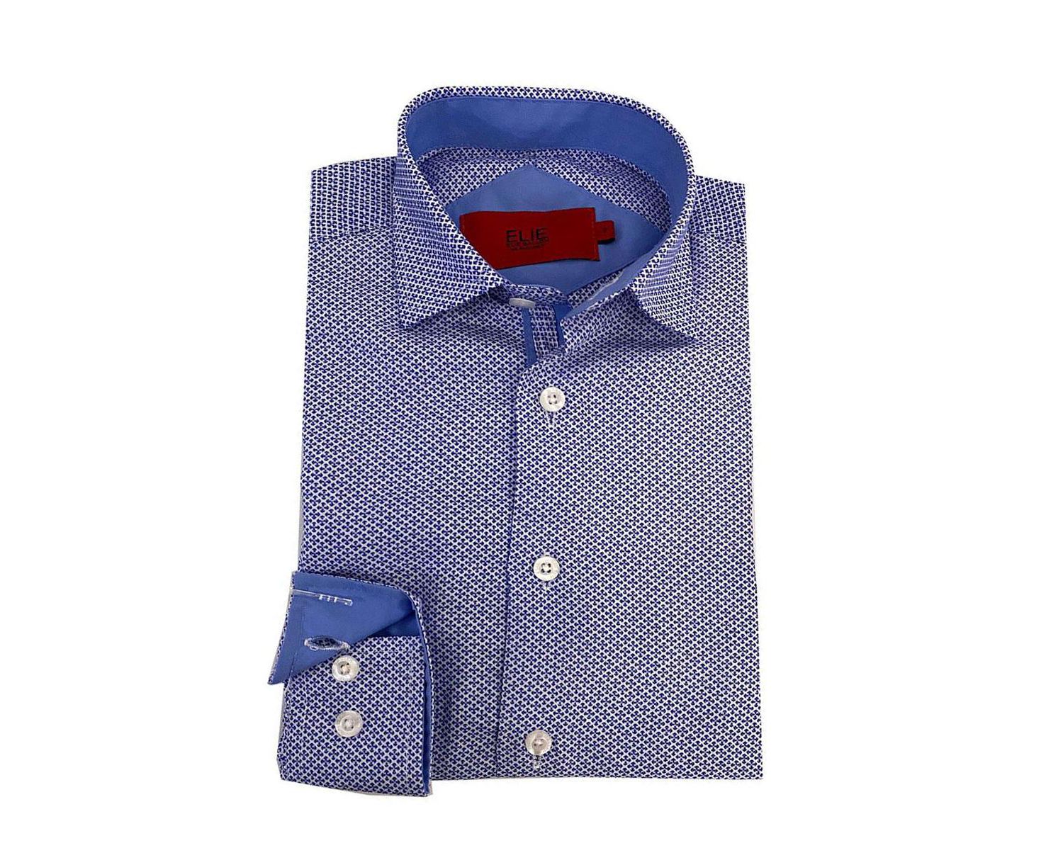Little Boys Blue Tonal Neat Slim Fit Shirt