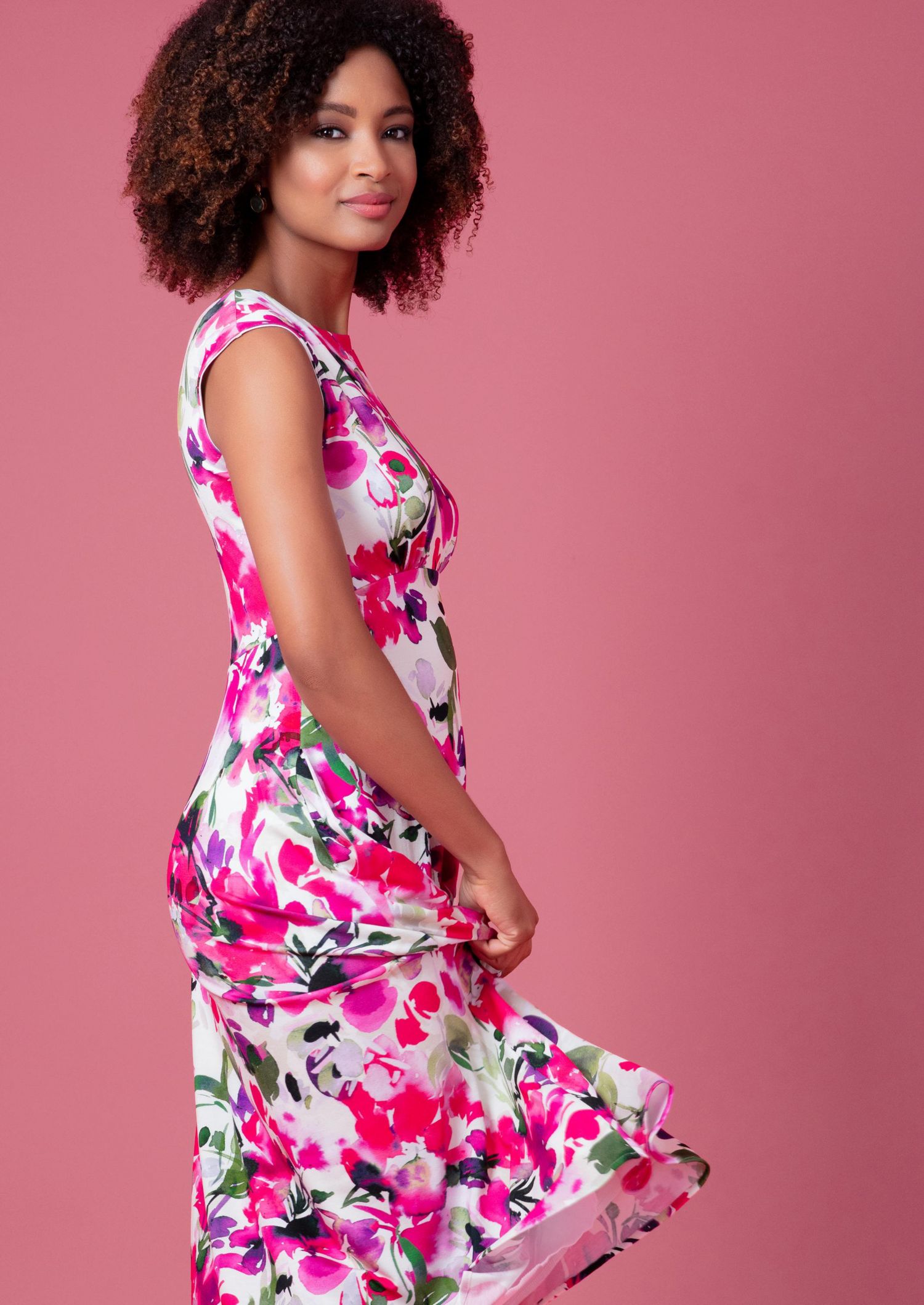 Women's Luna Boat Neck Sleeveless Midi Dress