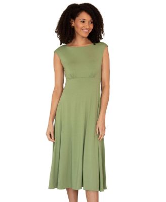 Women's Luna Boat Neck Sleeveless Midi Dress