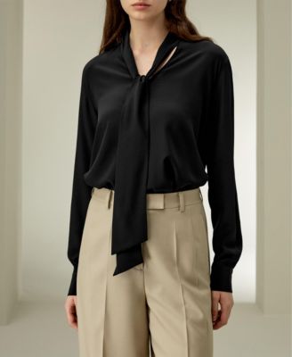 Women's Silk Bowtie Blouse