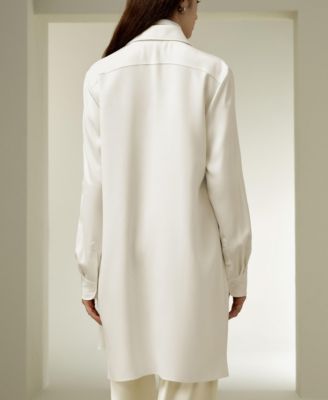 Women's Classic Longline Silk Shirt