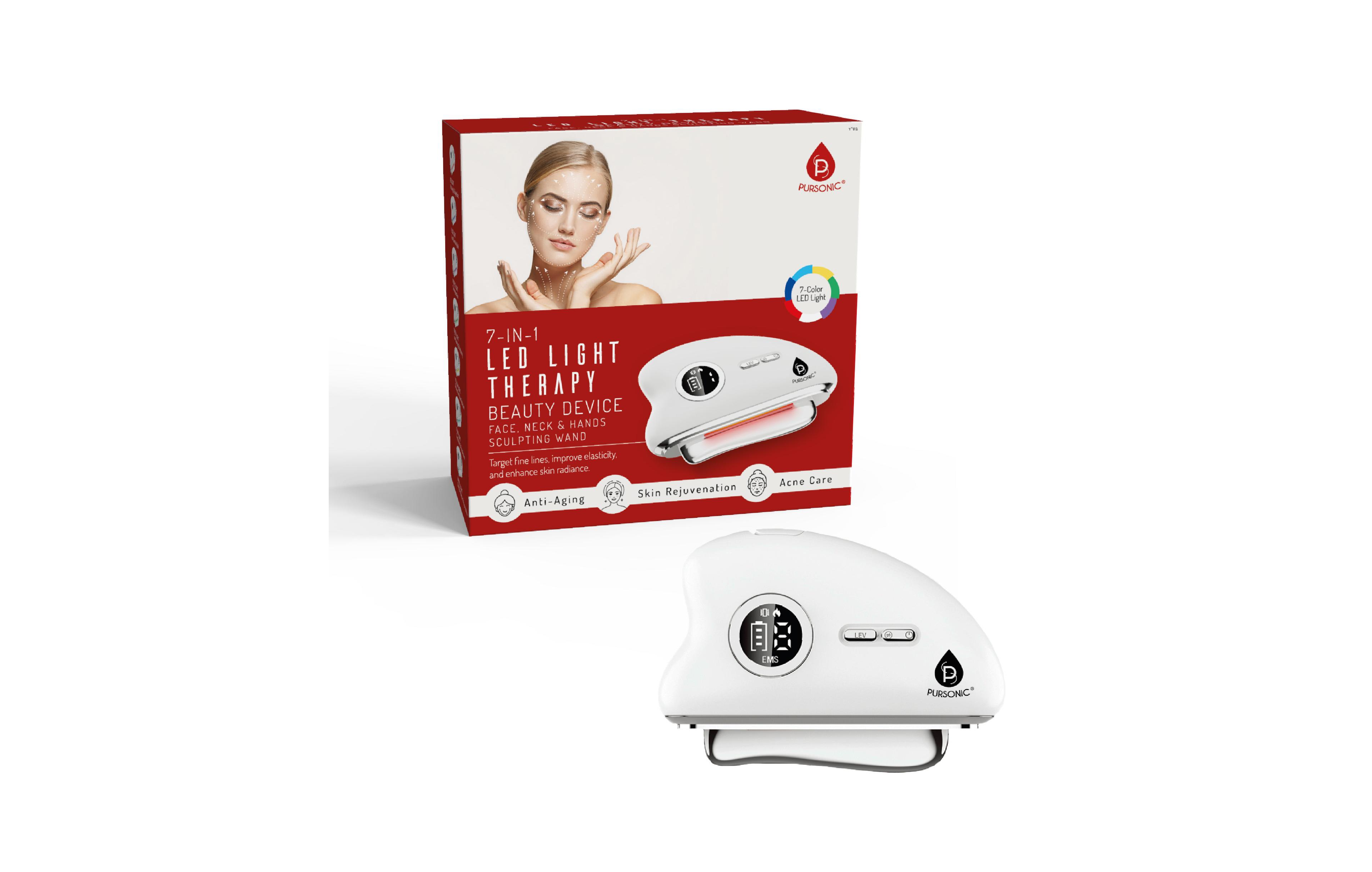 Pursonic 7-in-1 Led Light Therapy Beauty Wand For Face, Neck & Feet, Full Body