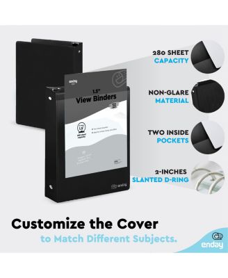 3-Ring Binder with Clear View Cover and 2 Inside Pockets – Heavy Duty Durable Binder for School Supplies, Office Organization, or Home Use – Colored Binder for Documents, Notes, Reports, and More