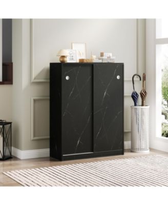 Marble 6-Layer Shoe Cabinet with Sliding Door