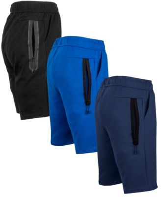 Men's 3-Pack Tech Fleece Performance With Heat Seal Zipper Pocket Shorts