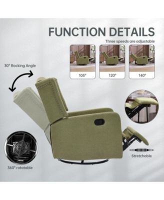 Streamdale Cozy Rocking Recliner Chair with 360 Swivel