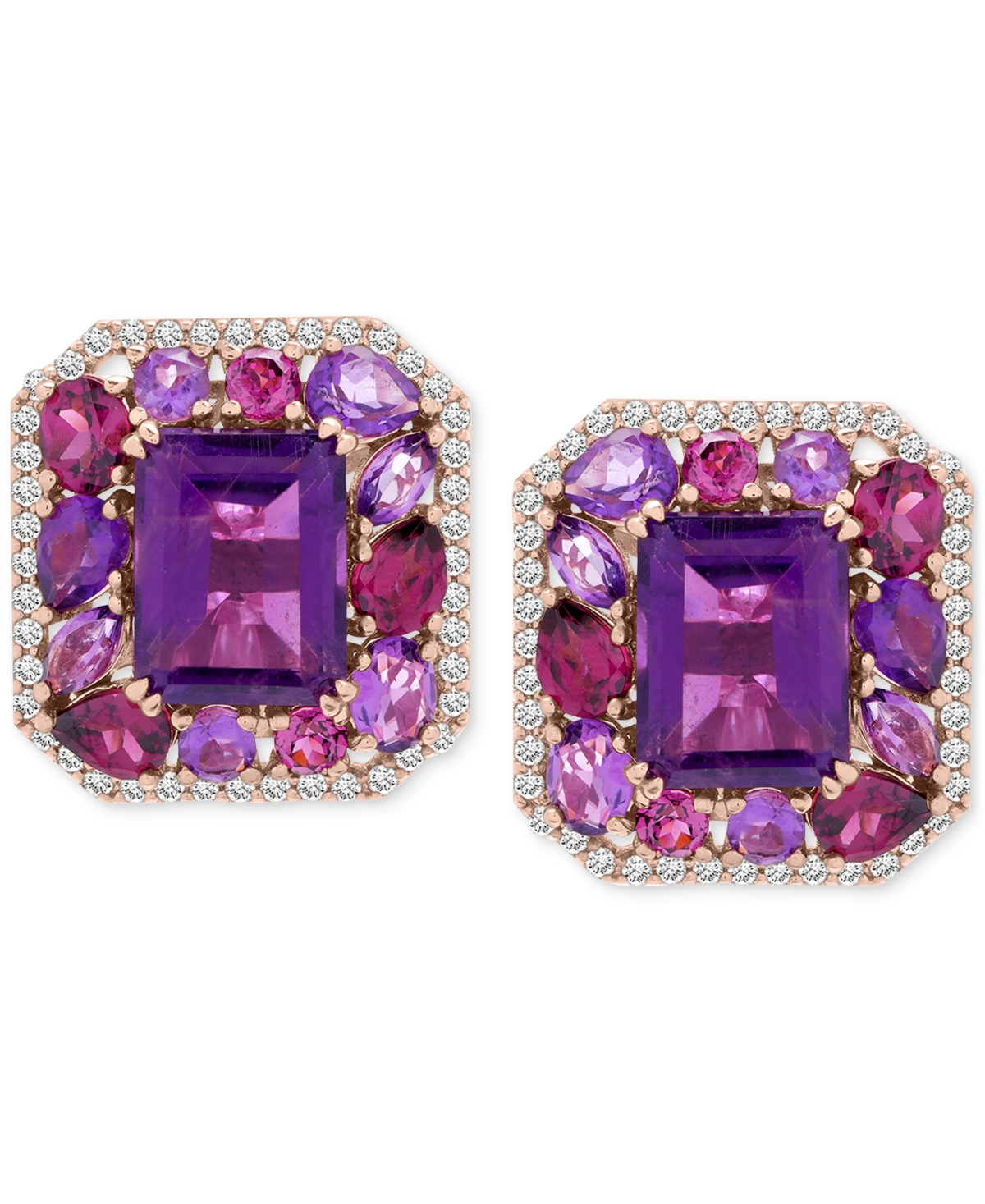 Macy's Amethyst (6-1/5 Ct. T.w.), Rose De France Amethyst (1-5/8 Ct. T.w.) & Diamond (1/2 Ct. T.w.) Halo St