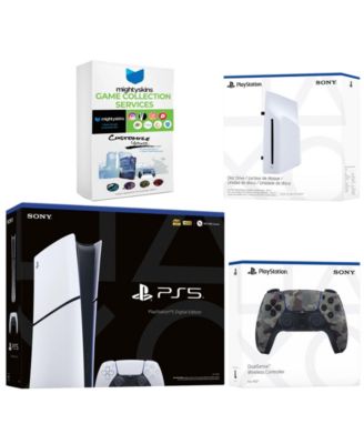 PlayStation 5 Slim Digital Bundle with Disc Drive, Extra Controller and MightySkins Game Collection Code