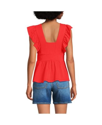 Women's Lightweight Jersey Ruffle Peplum Top