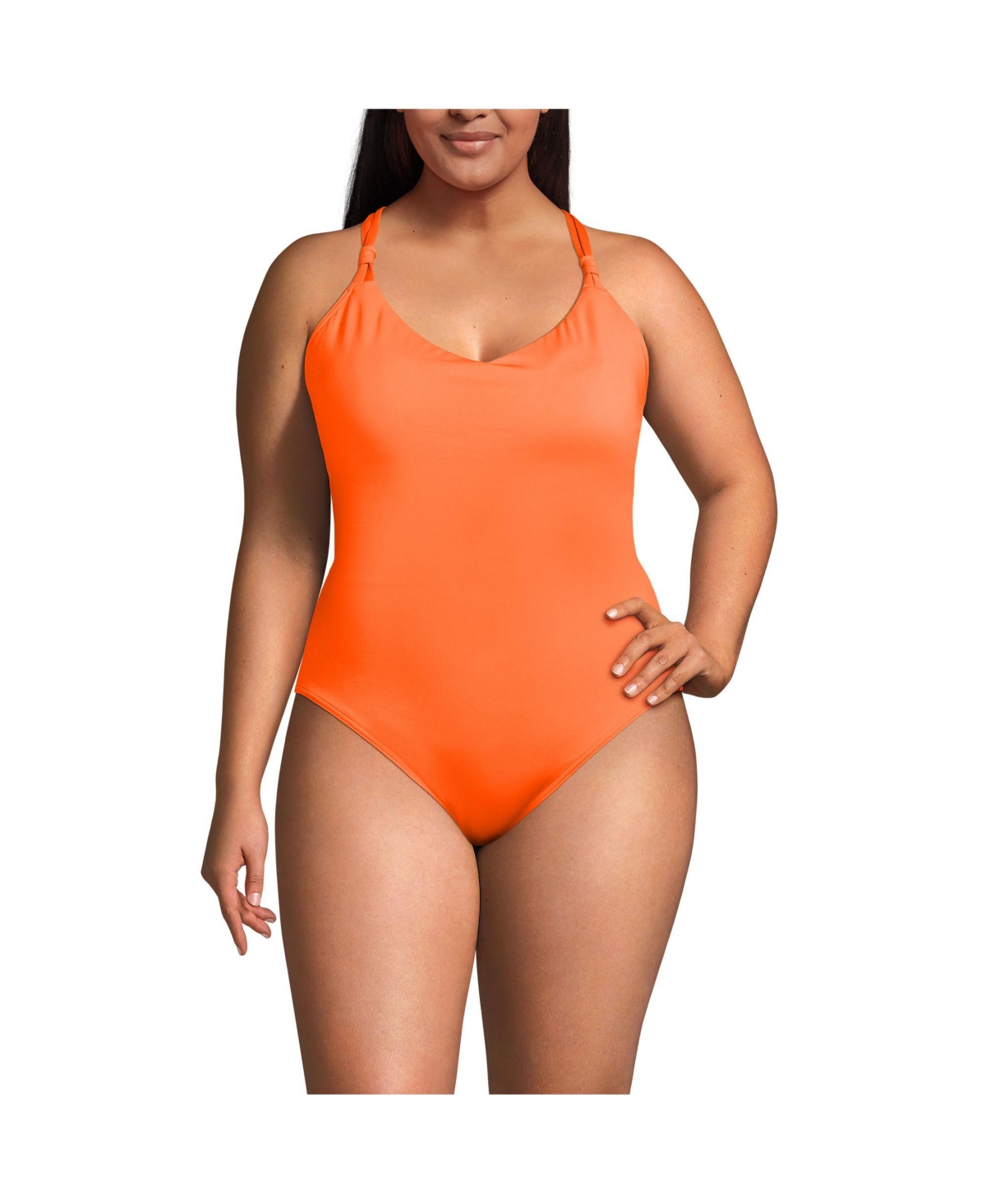 Women's Tugless QuickDry V-Neck Multi-Way High Leg One Piece Swimsuit - Black