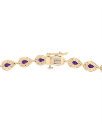 Amethyst (4 ct. t.w.) & Diamond (1/2 ct. t.w.) Bracelet in 14k Yellow Gold