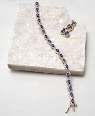 Amethyst (4 ct. t.w.) & Diamond (1/2 ct. t.w.) Bracelet in 14k Yellow Gold