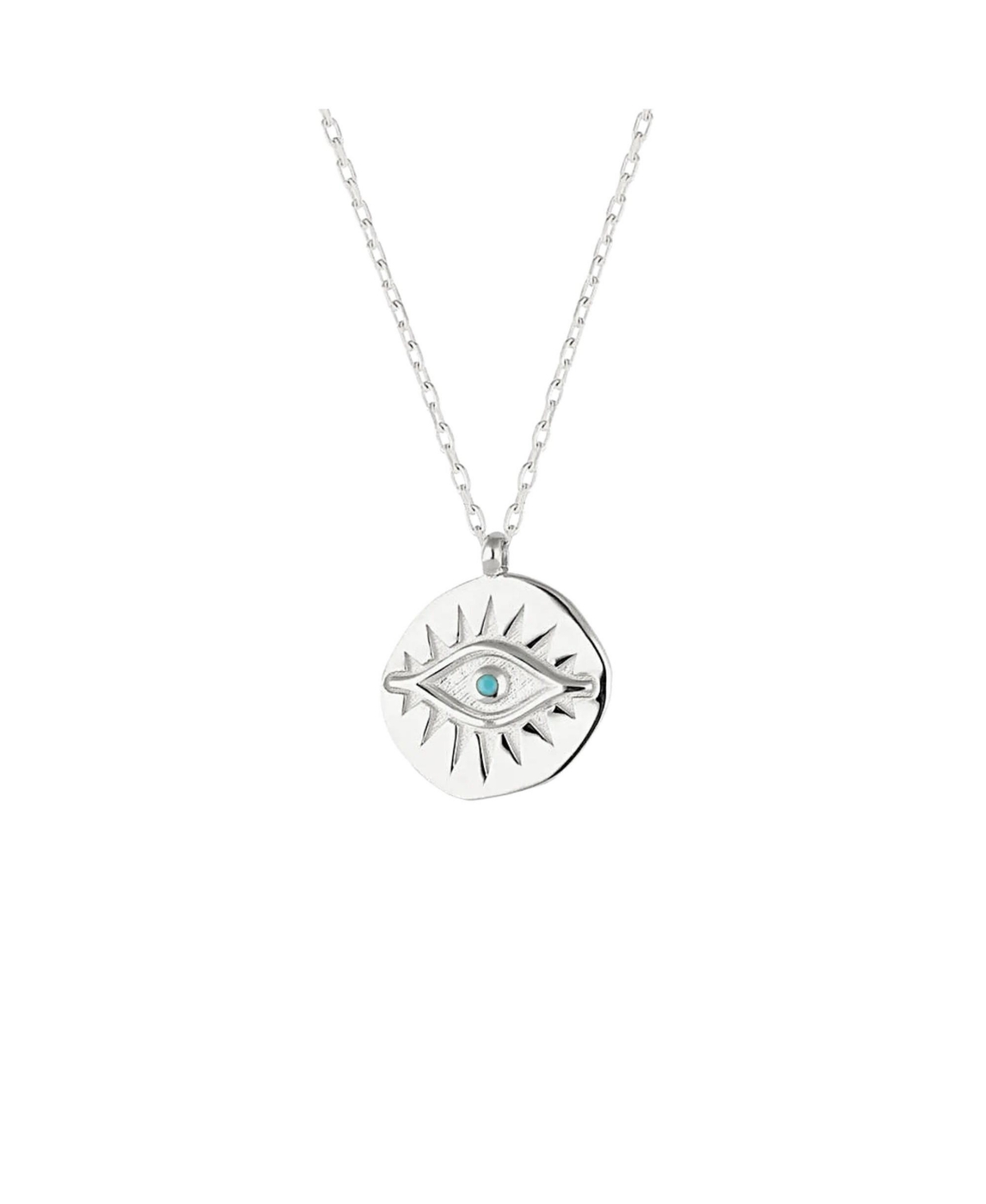 Eye Coin Sterling Silver Evil Eye Necklace - Silver