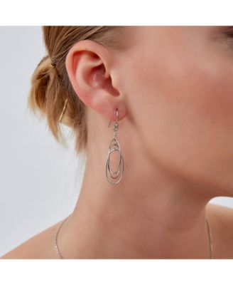 Nested Loop 3D Drop Earring in Sterling Silver