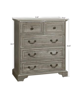 CASAINC Modern White 5 Drawer Dresser Bathrooom Cabinet Ample Storage Wide Chest of Drawers