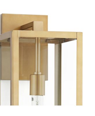 Rectangular Frame 20 1/4" Clear Glass for Post Exterior Barn Titan Set of 2 Modern Outdoor Wall Light Fixtures