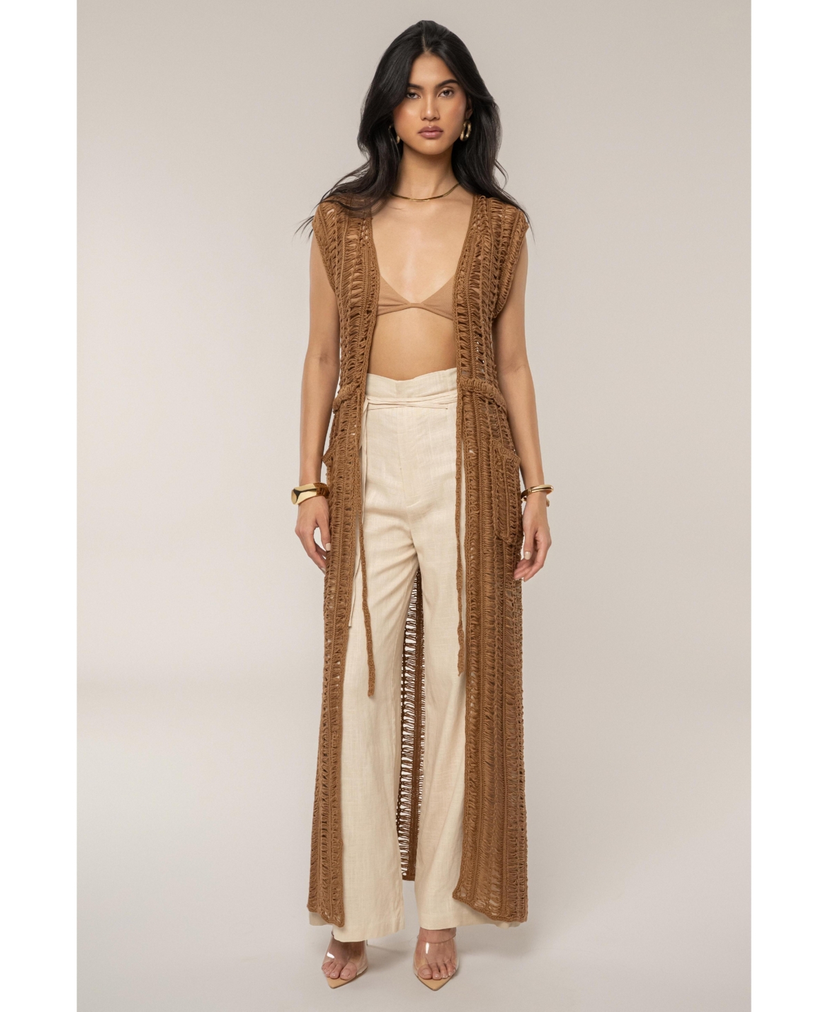 Women's Marcelle Crochet Maxi Dress - Taupe