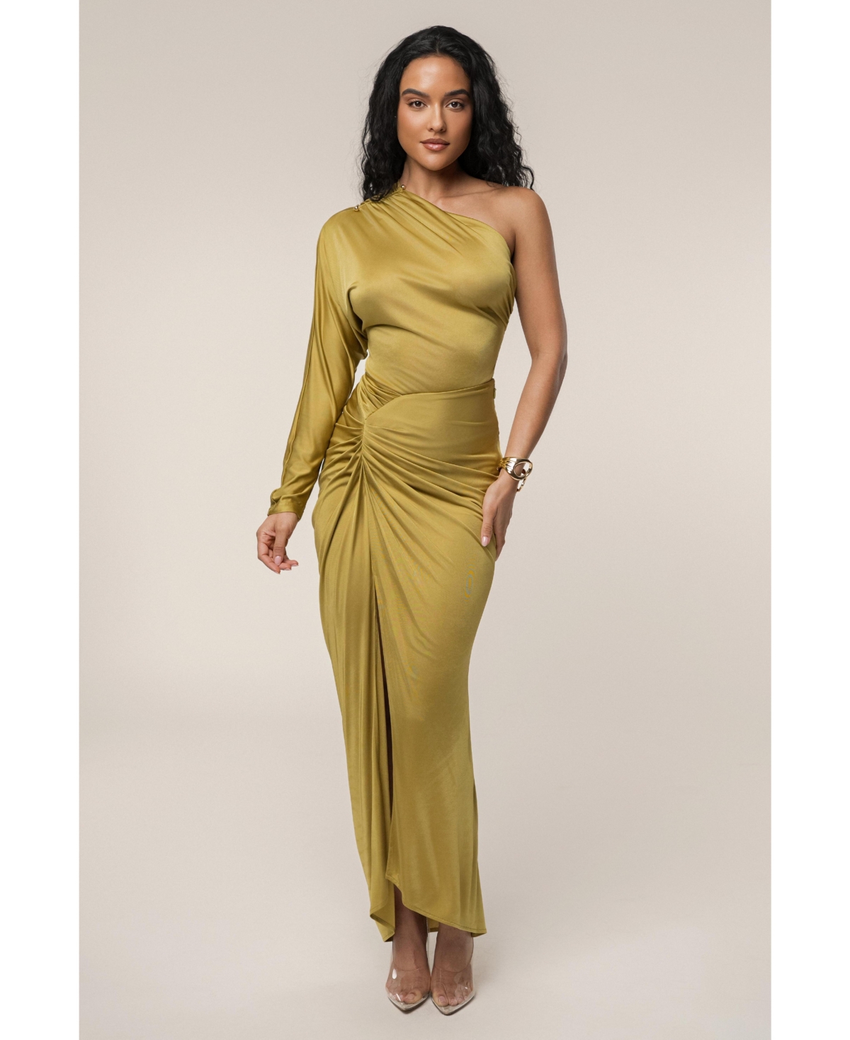 Women's Mira Drape Maxi Skirt - Lime