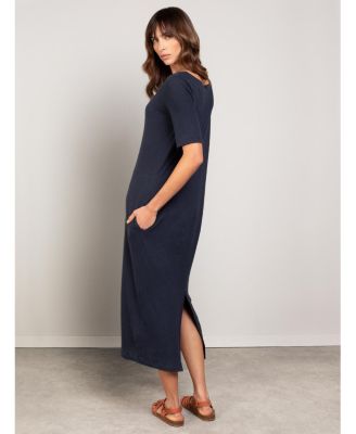 Women's Linen Blend Midi Dress
