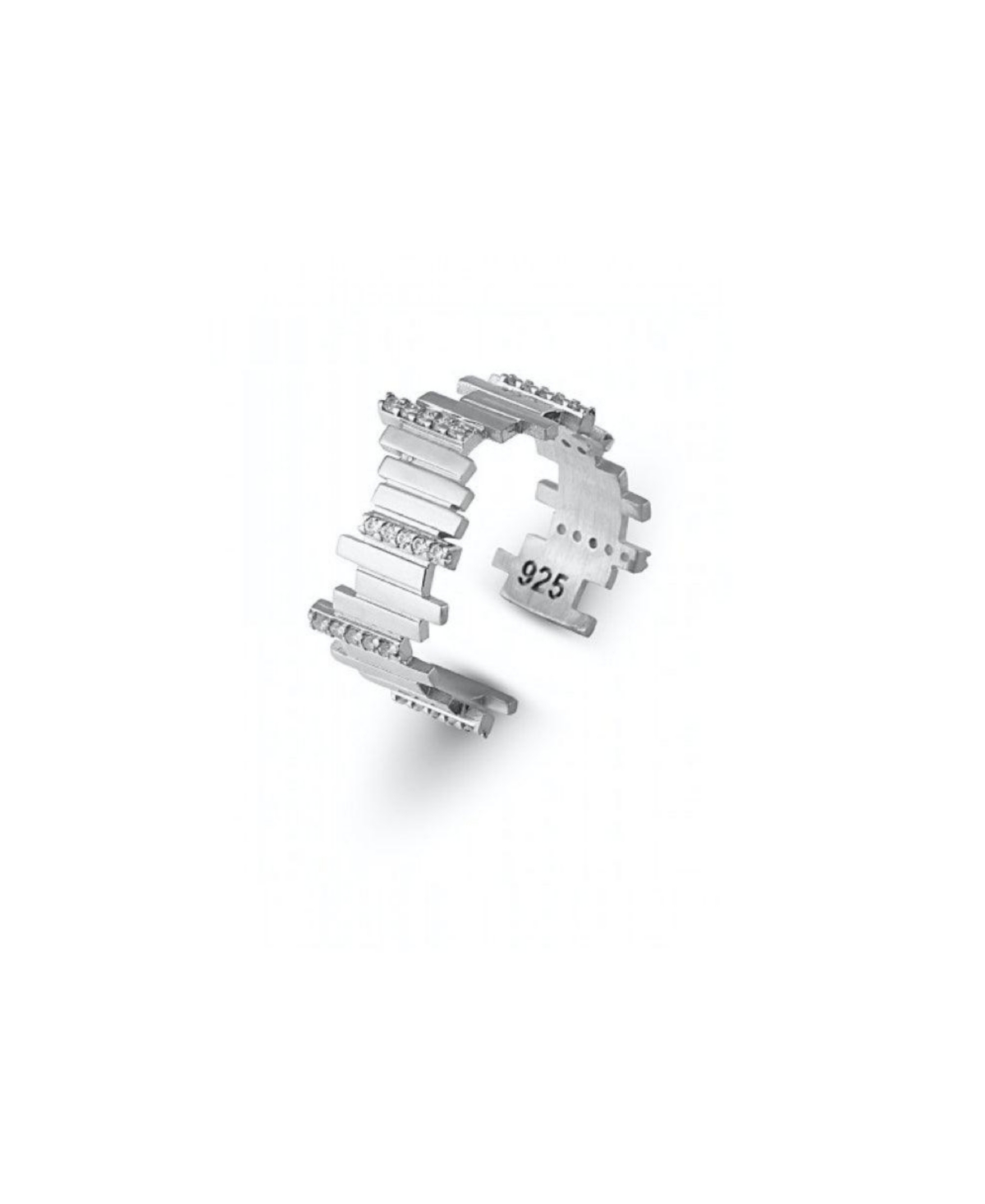 New Multiple Bar Sterling Silver Ring - Rose gold