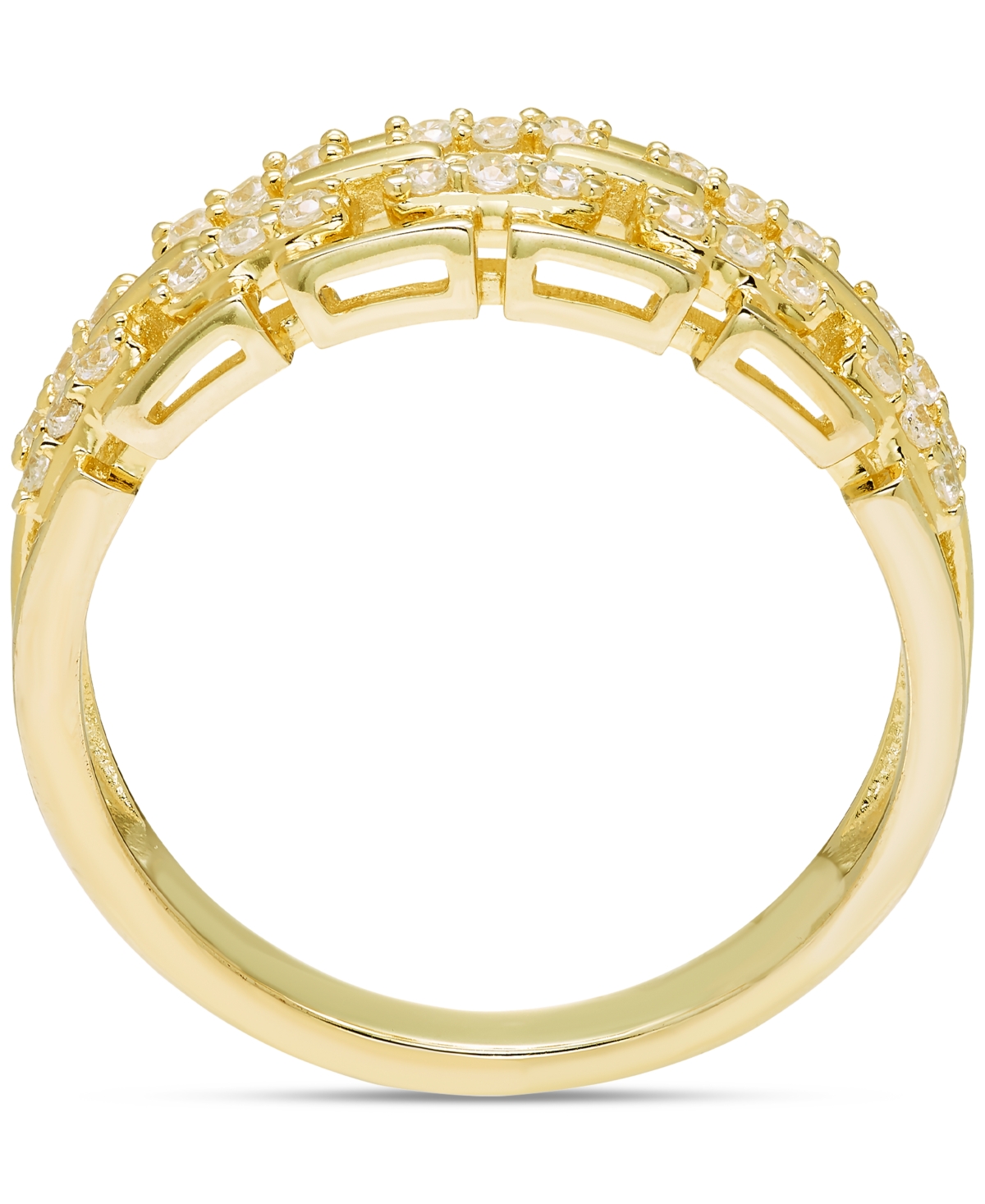 Macy's Diamond Link Ring (1/4 Ct. T.w) In 10k Yellow Gold In Gold