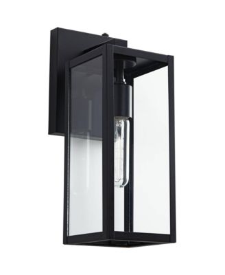 Dusk to Dawn 14" Clear Glass for Post Exterior Barn Deck Titan Set of 2 Modern Outdoor Wall Light Fixtures